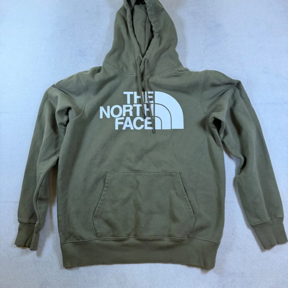 The North‎ Face Mens Half Dome Pullover Hoodie Olive Green Medium Logo Fleece